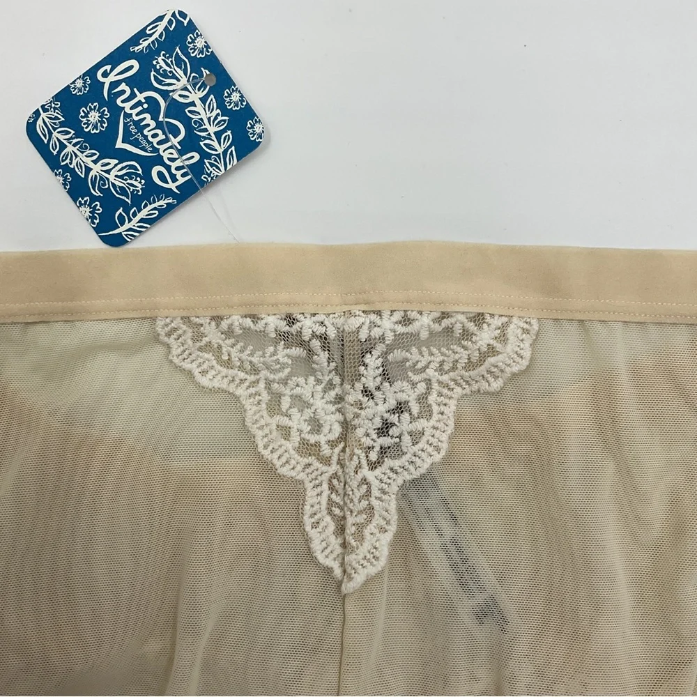 Free People Intimately Daydreamer Hipster Embroidered Mesh Panties Nude Size XS